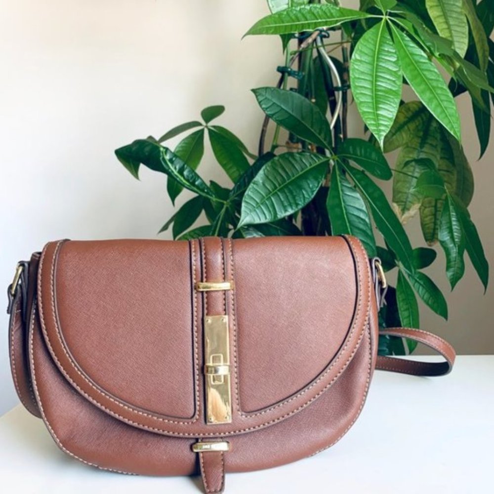 Nine West Brown Gold Crossbody Purse